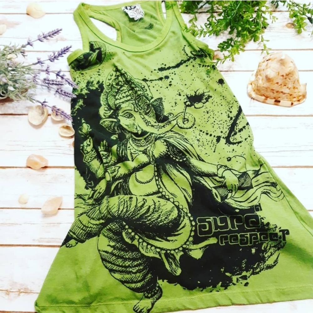 90s Thailand Buddha Elephant Yoga Tunic Tank